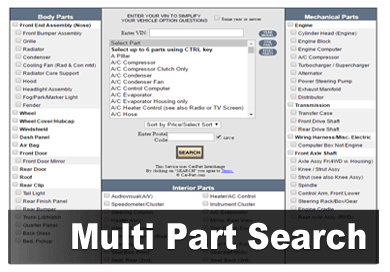 Find Multiple Used Auto Parts at Once